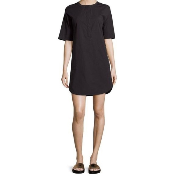 Theory Womens Floryn Crew Neck Short Sleeve Cotton Poplin Mini Dress SZ S - Picture 1 of 8